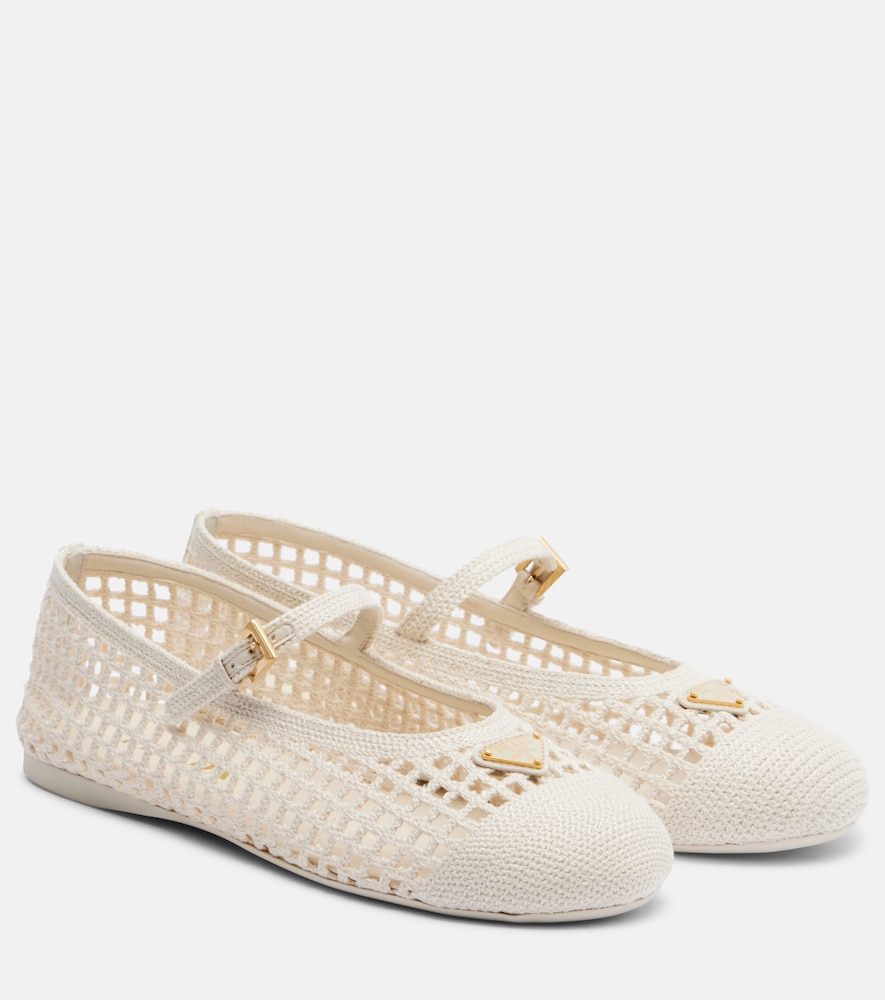 Prada Crochet ballet flats
