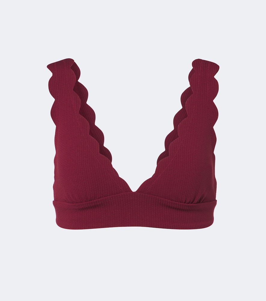Marysia Wide Santa Clara Bikini Top In Burgundy