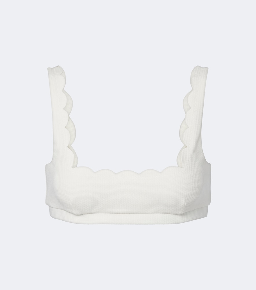 Marysia Mini Palm Springs Scalloped Bikini Top In White