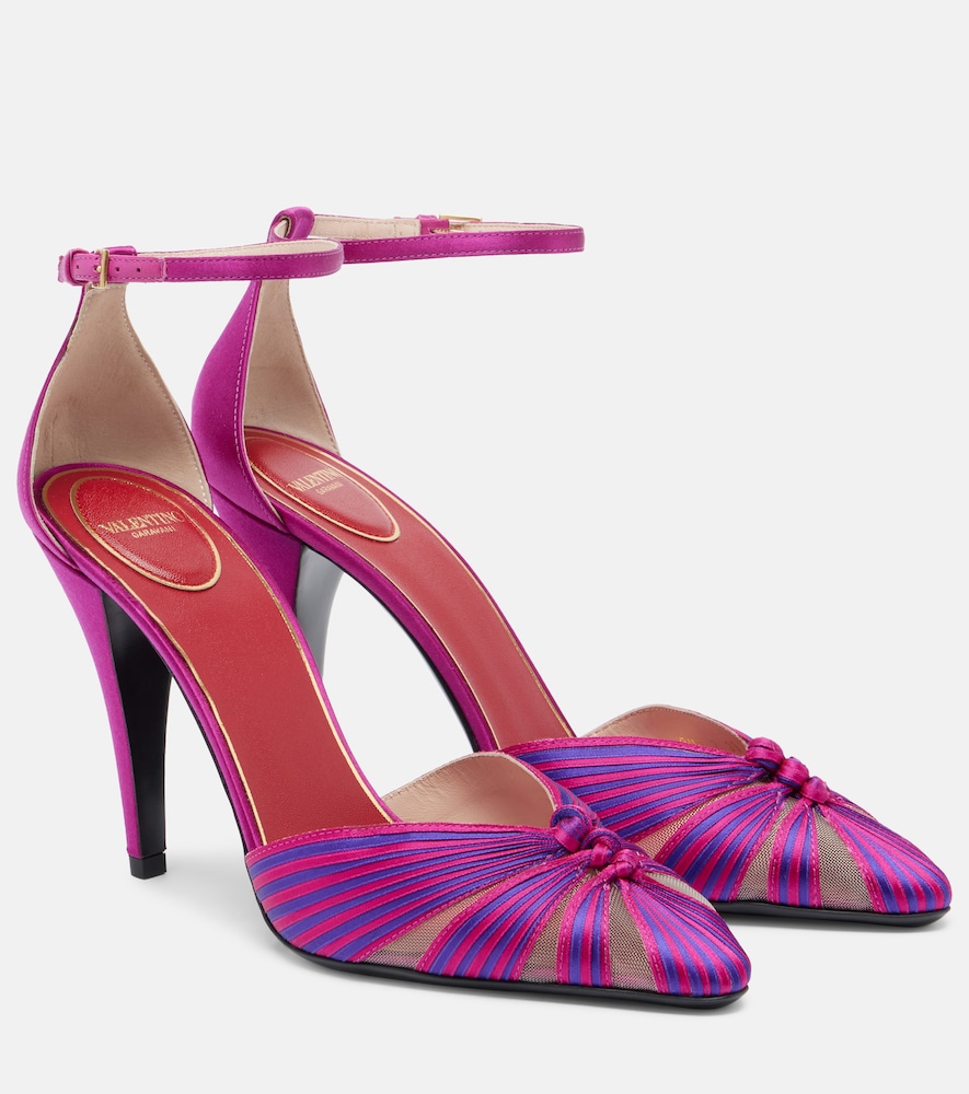 Pumps Annine in satin con pelle