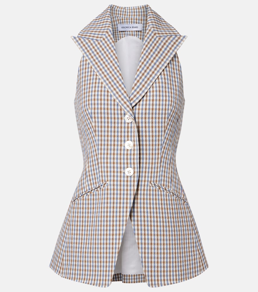 Veronica Beard Women's Multicoloured Gingham Cotton Seersucker Vest UK Size 8 - Mytheresa