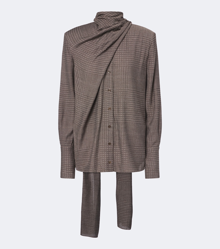 Mugler Scarf-detail Blouse In Brown