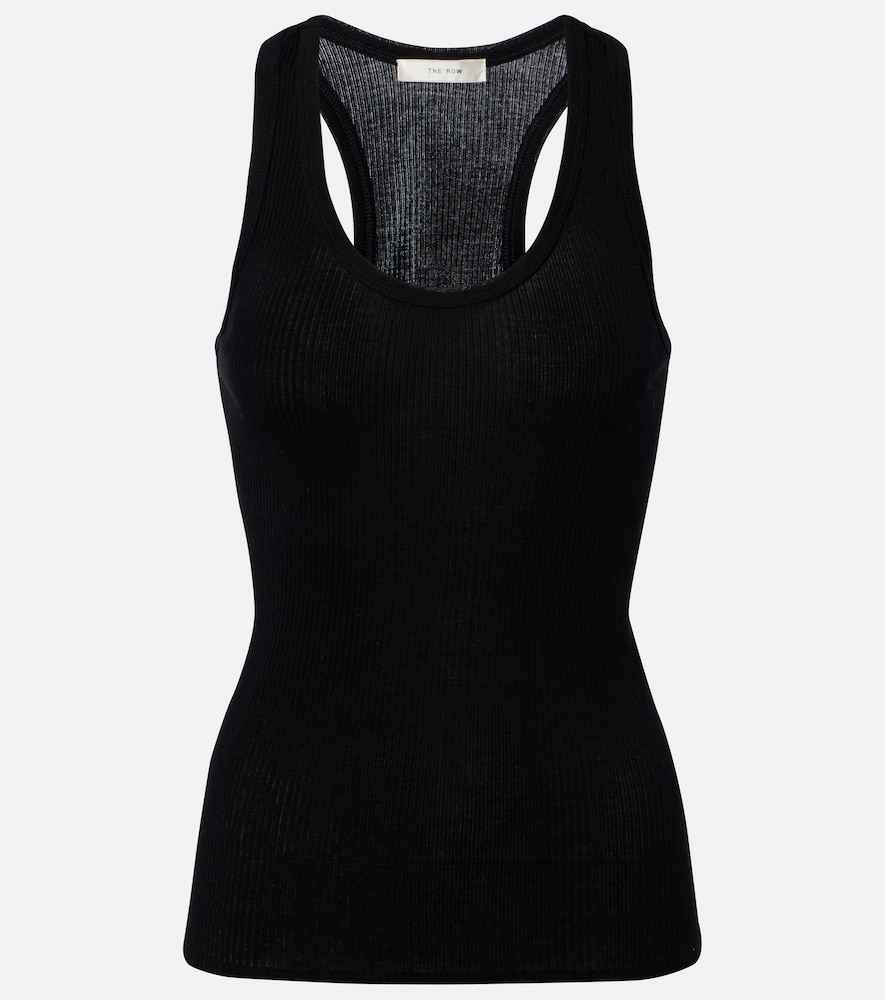 The Row Women's Black Cendrea Ribbed-Knit Cotton Tank Top UK Size 10 - Mytheresa