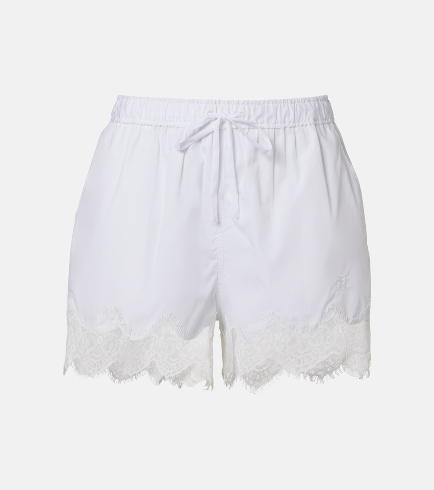 Simkhai Lace-trimmed cotton shorts