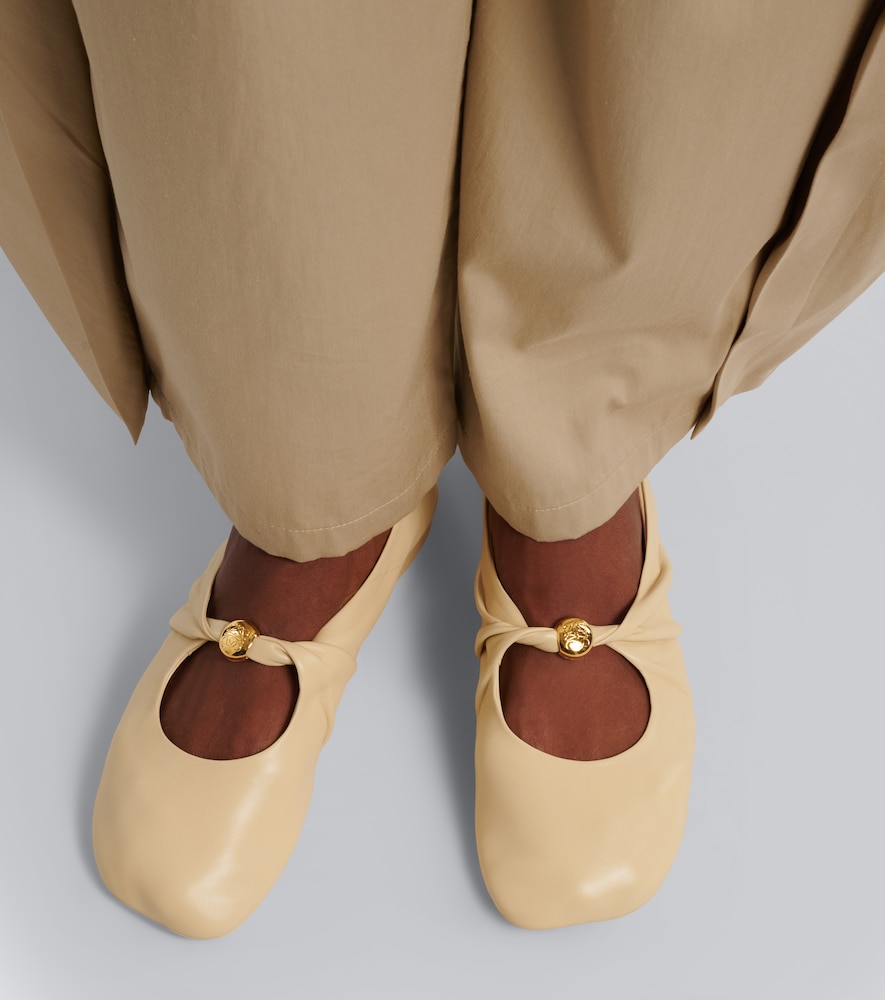 Pebble Soft Leather Mary Jane Flats