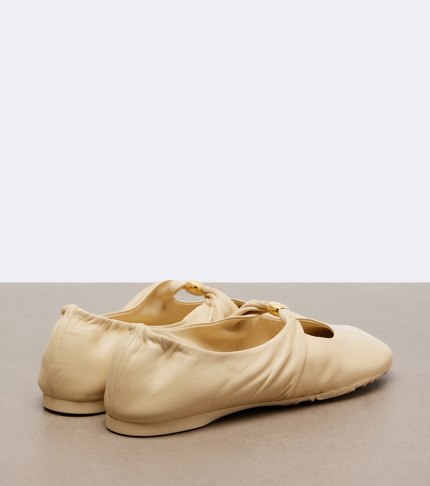 Pebble Soft Leather Mary Jane Flats