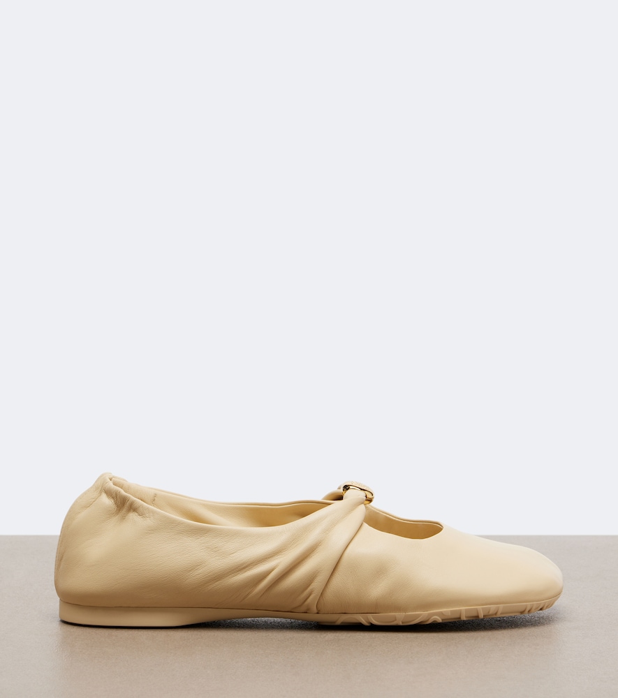 Pebble Soft Leather Mary Jane Flats