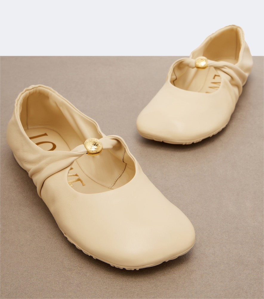 Pebble Soft Leather Mary Jane Flats