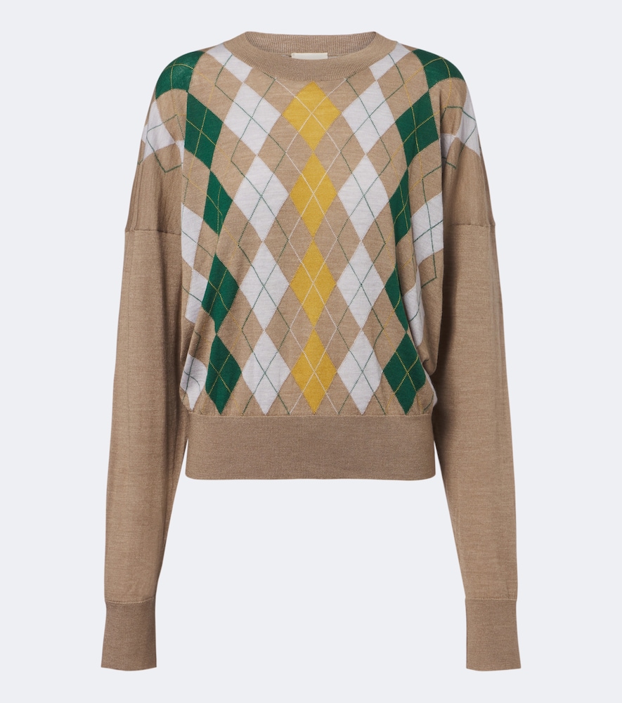Tammy Wool And Silk Argyle Sweater