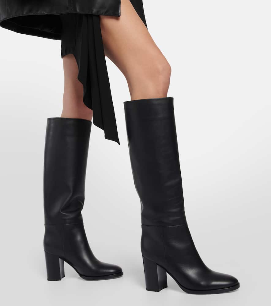 Gianvito Rossi Santiago Knee-high Leather Boots In Black