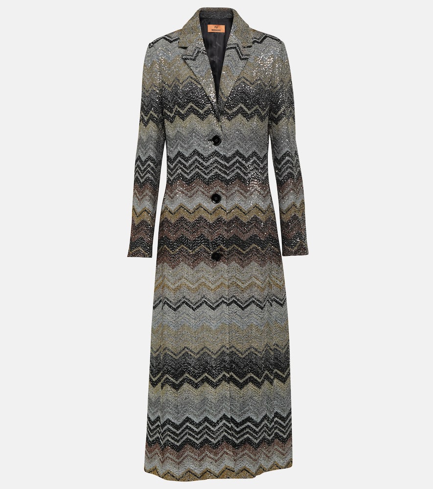 Missoni Zig Zag sequined single-breasted coat