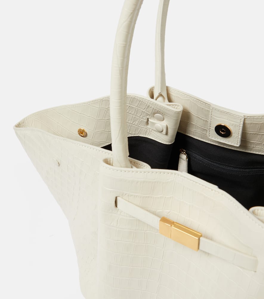Demellier New-york Croc-effect Leather Tote Bag In White