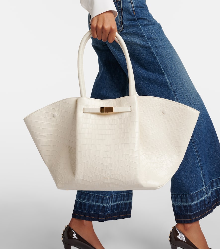 Demellier New-york Croc-effect Leather Tote Bag In White