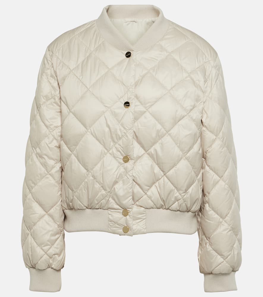 Max Mara Bsoft Tech Reversible Cropped Jacket In White