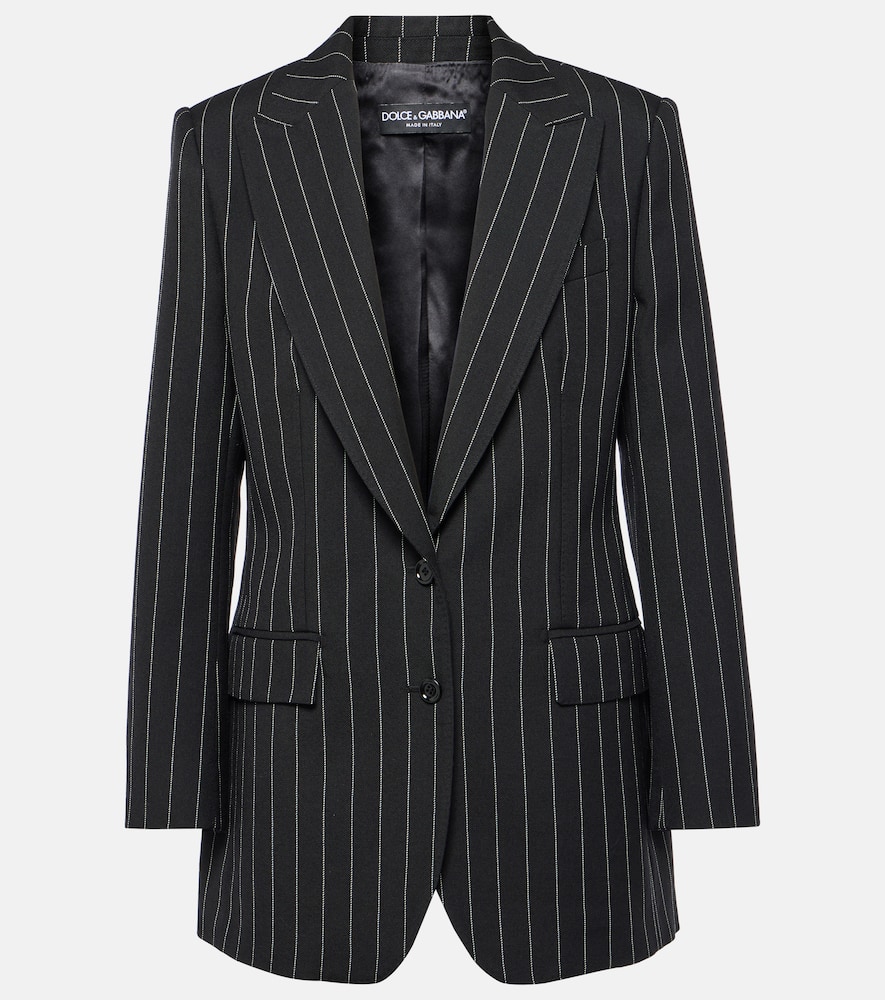 Dolce & Gabbana Pinstriped Virgin Wool Blazer In Rigato