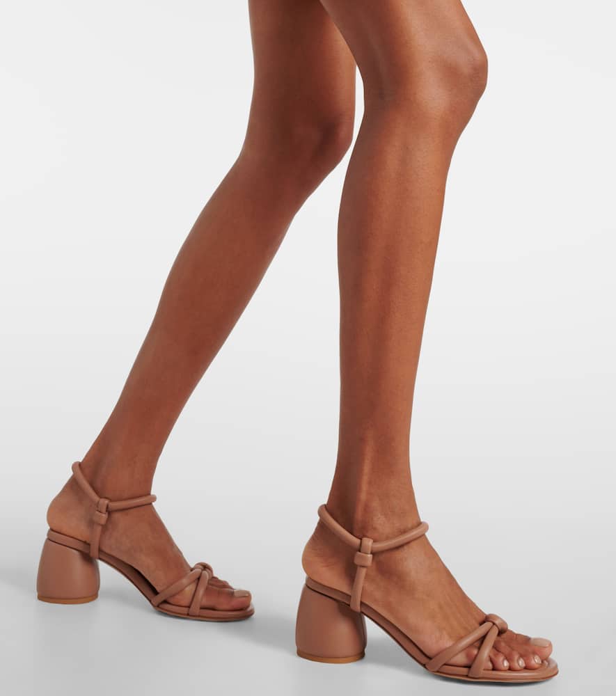 Shop Gianvito Rossi Cassis 60 Leather Sandals In Brown