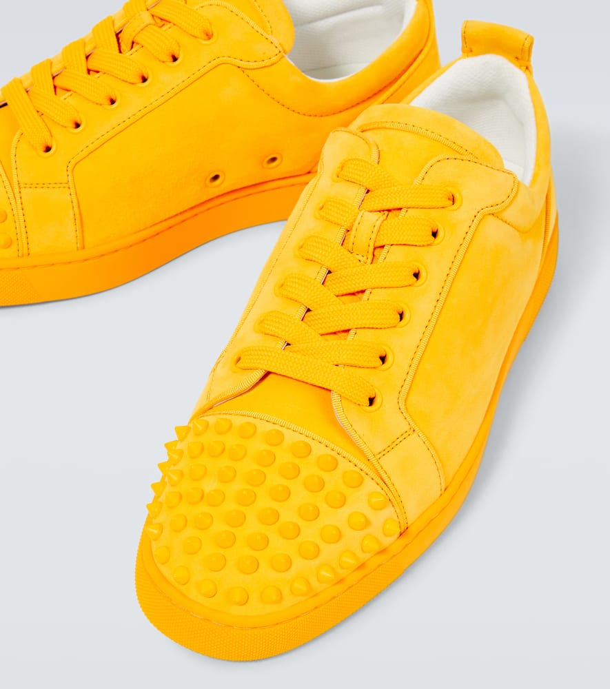 Christian Louboutin Louis Junior Spikes Suede Sneakers In Yellow