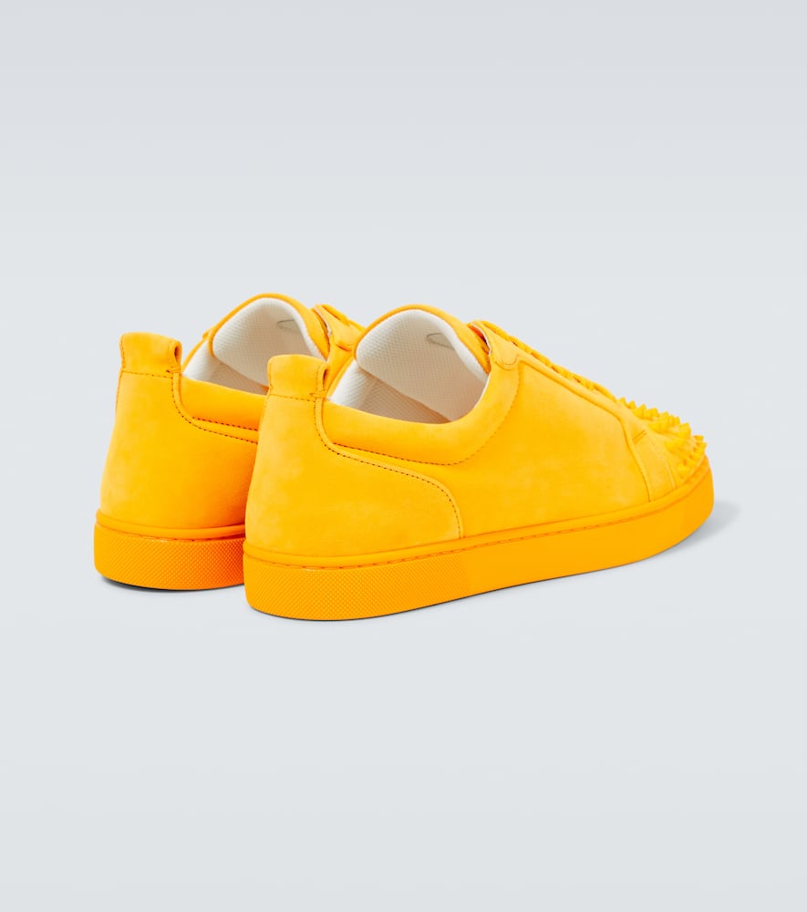 Christian Louboutin Louis Junior Spikes Suede Sneakers In Yellow