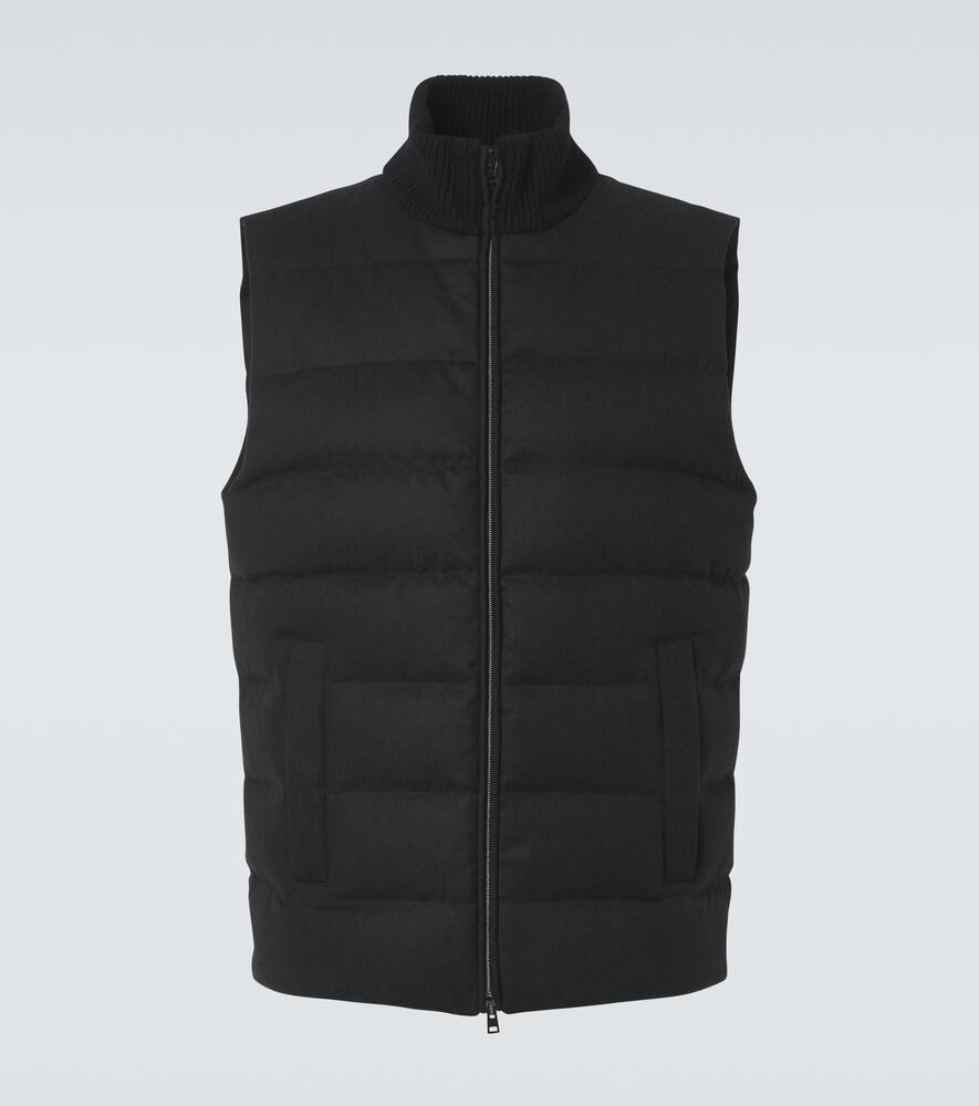 Silk and cashmere puffer vest