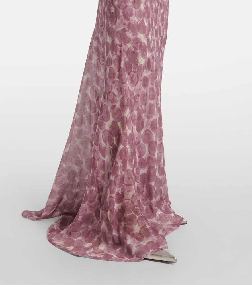  Dries Van Noten Dries Van Noten Printed Silk Chiffon Slip Dress 