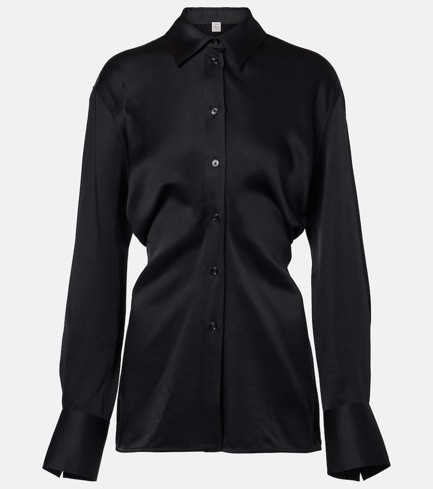 Totême Slouch Satin Shirt In Black