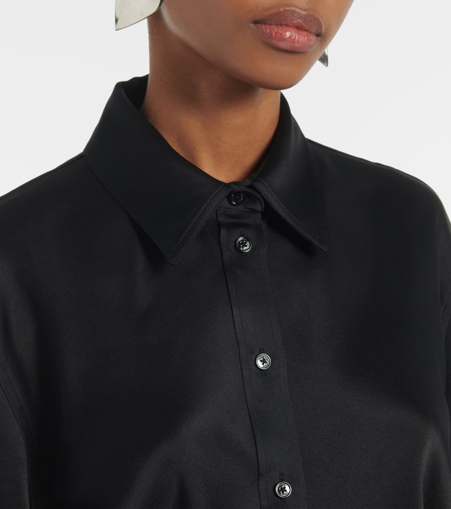 Totême Slouch Satin Shirt In Black