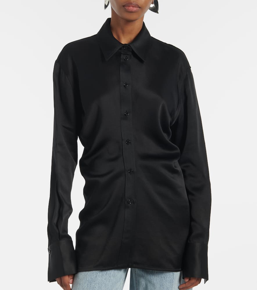 Totême Slouch Satin Shirt In Black