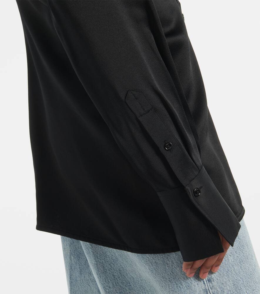 Totême Slouch Satin Shirt In Black