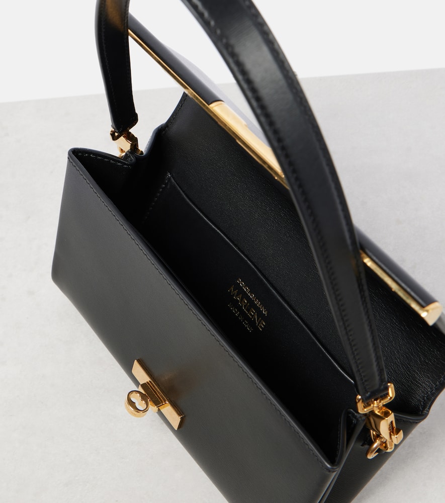Dolce & Gabbana Marlene Black Calf Leather Shoulder Bag In Black