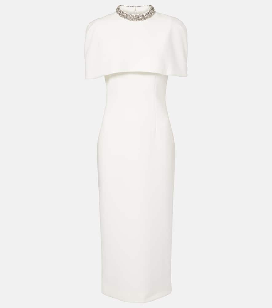 Embellished crêpe cocktail dress