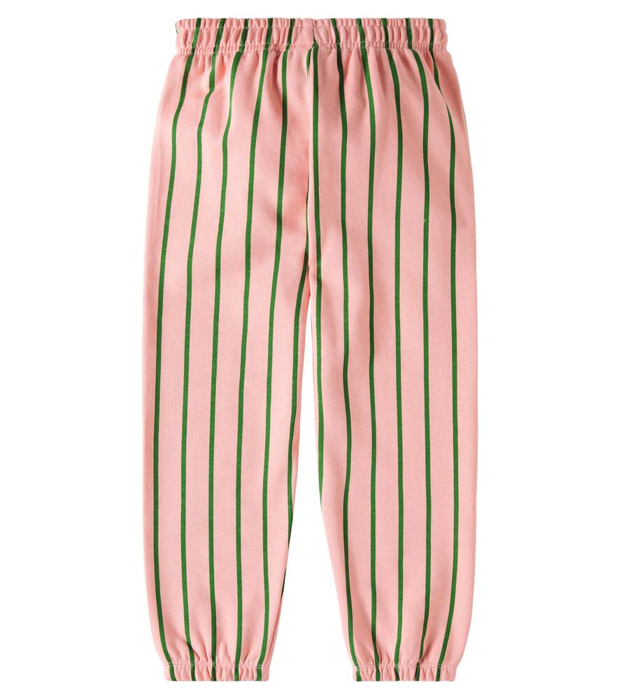 Mini Rodini Striped Cotton Sweatpants In Pink