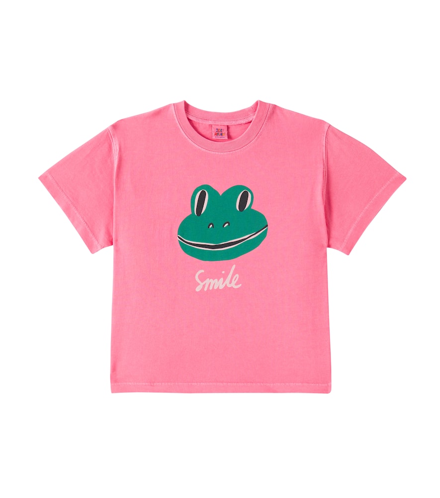 Jellymallow Smiling Frog Cotton T-shirt In Pink