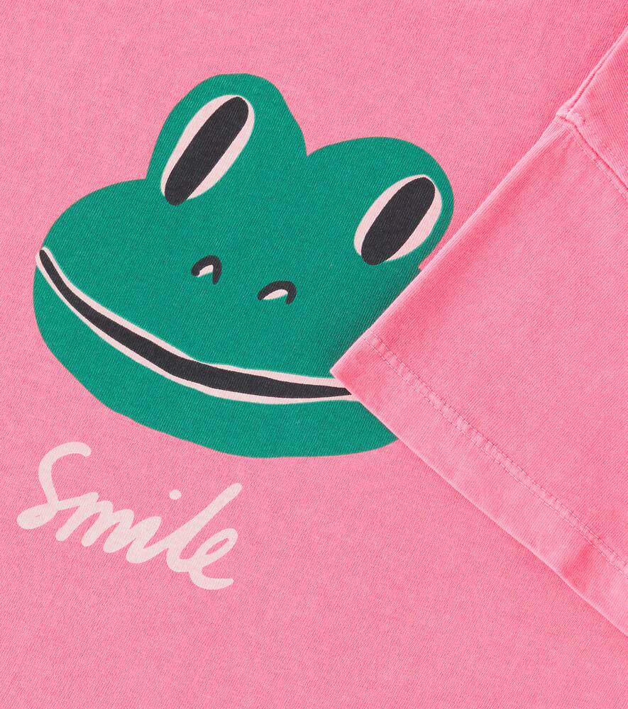 Jellymallow Smiling Frog Cotton T-shirt In Pink