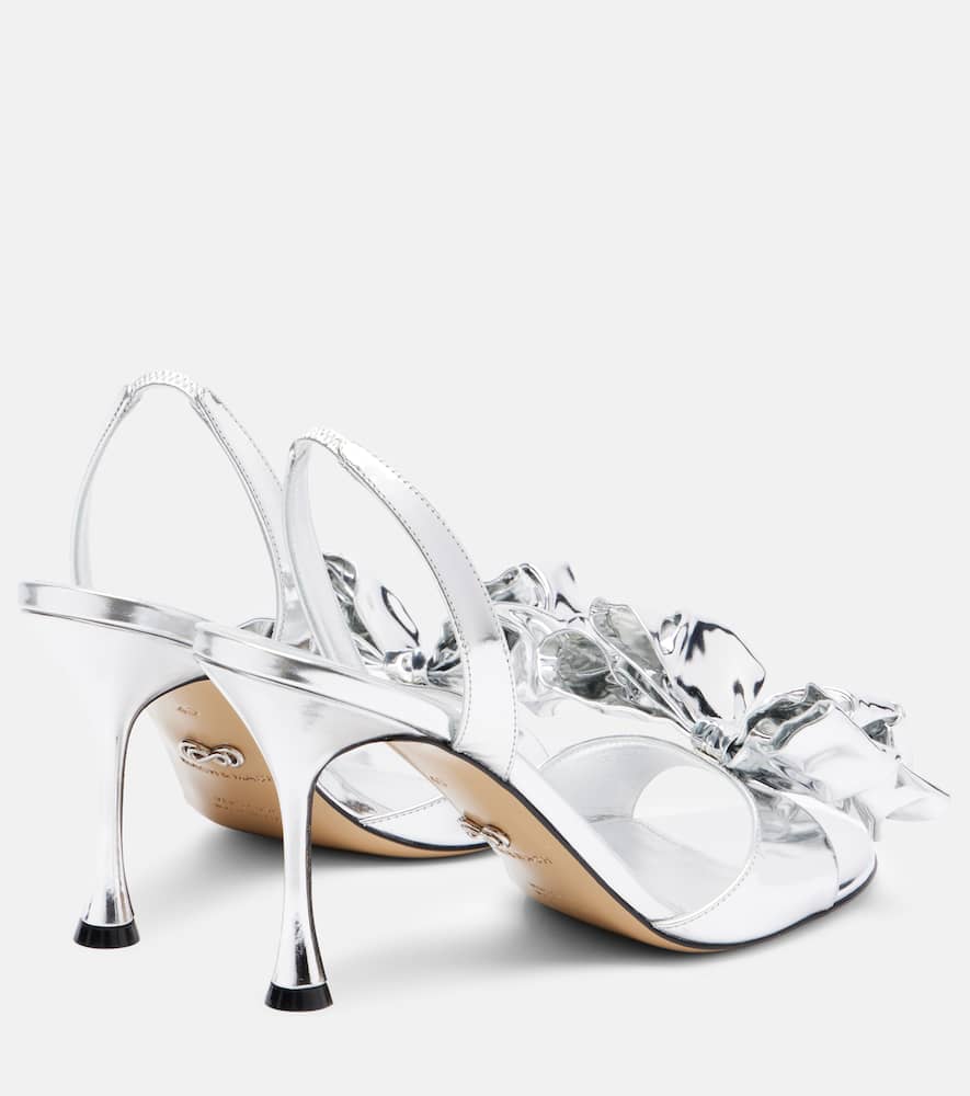 Mach&mach Le Cadeau 95 Mirrored Leather Sandals In Silver
