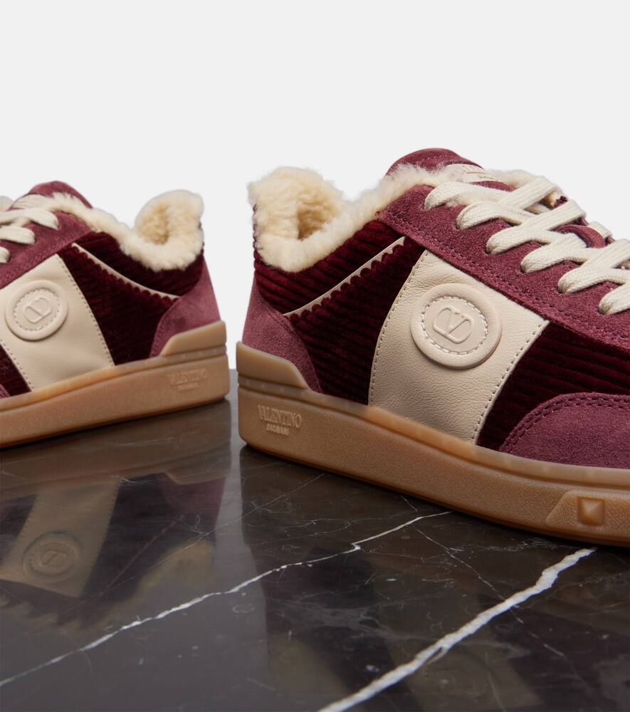 Valentino Upvillage Suede And Corduroy Sneakers In Multi