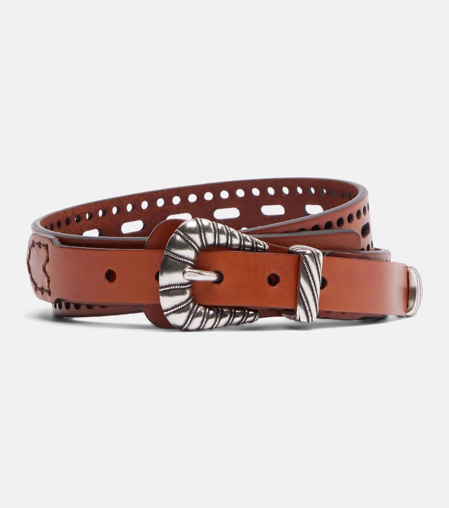 Etro Western Leather Belt In Brown