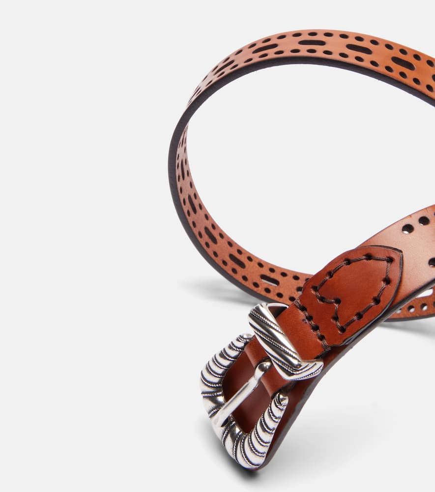 Etro Western Leather Belt In Brown