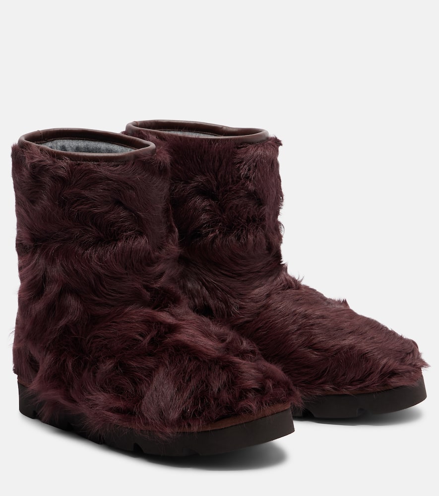 Brunello Cucinelli Shealing Ankle Boots In Burgundy