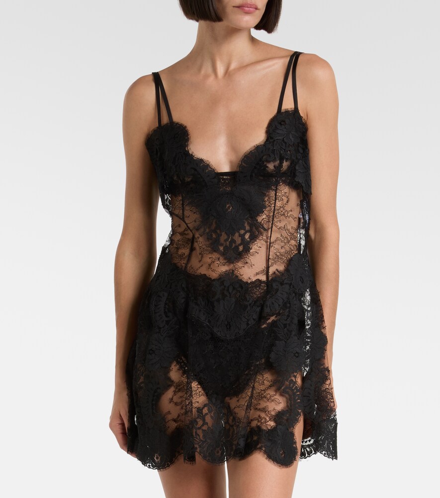  Dolce&gabbana Dolce&gabbana Sheer Lace Minidress 