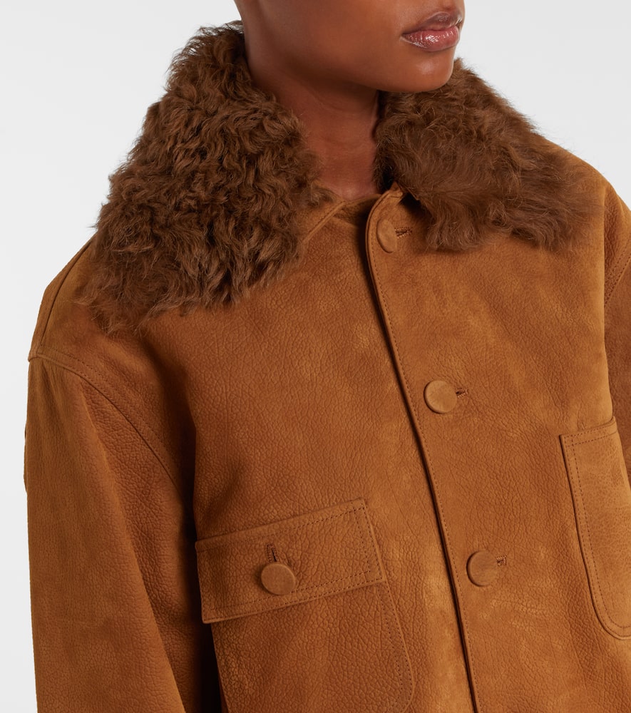 Plan C Oversized Leather Jacket In Brown