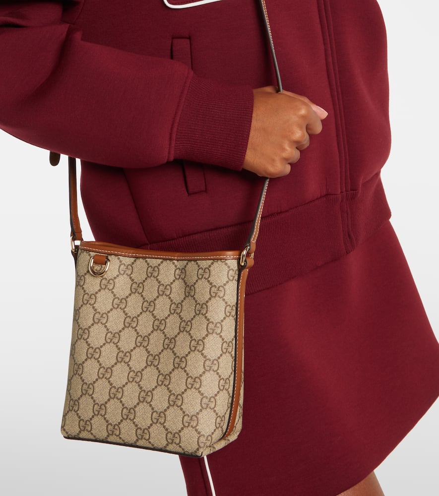 Gucci Gg Emblem Small Bucket Bag In Sand