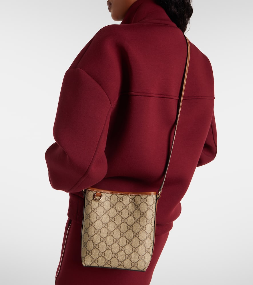 Gucci Gg Emblem Small Bucket Bag In Sand