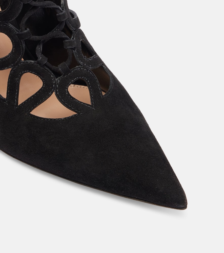 Gianvito Rossi Elisa 95 Suede Lace-up Pumps In Black