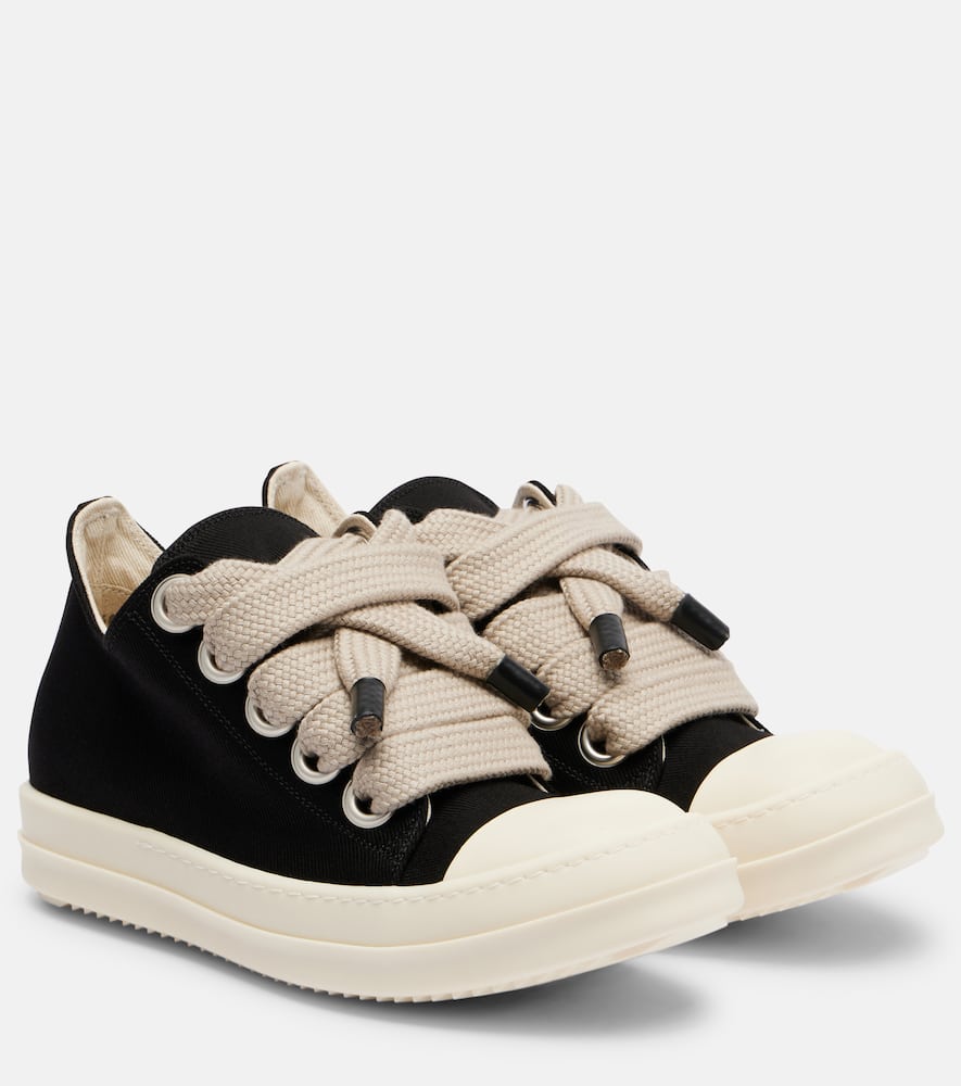 Rick Owens Jumbolace Canvas Sneakers In Black