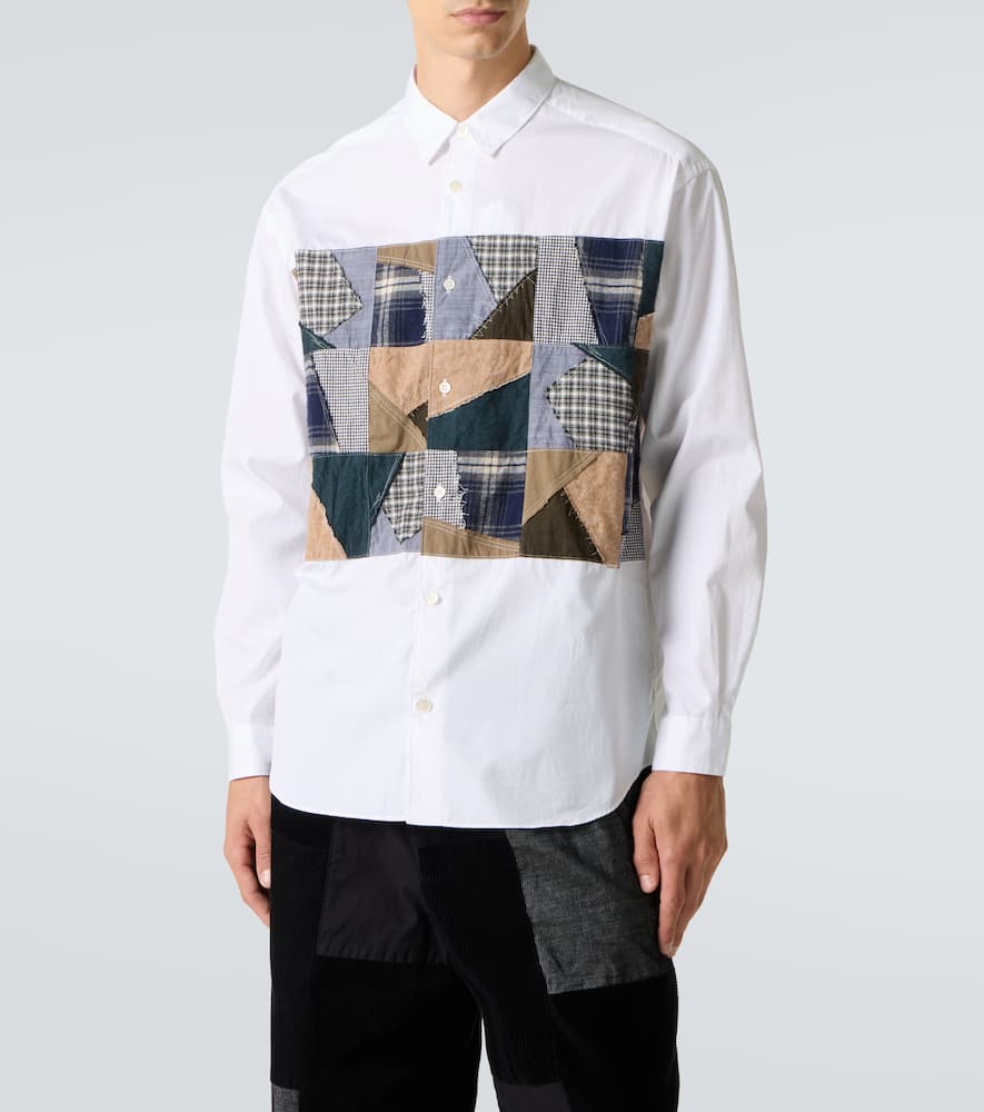 Comme Des Garçons Homme Deux Patchwork Cotton Poplin Shirt In White