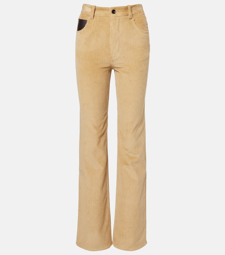 Bottega Veneta Womens Pale Oak Regular-fit Straight-leg Cotton-corduroy Trousers In Gold