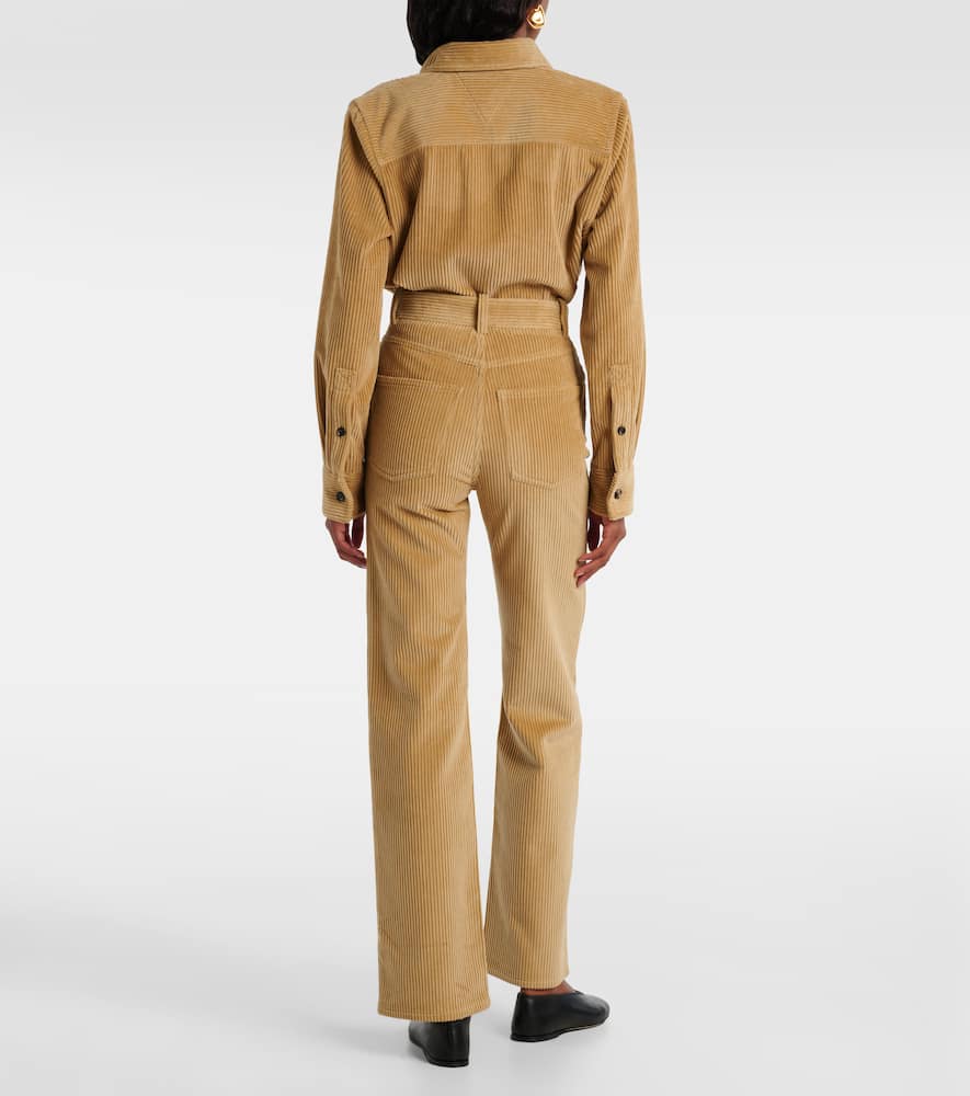 Bottega Veneta Womens Pale Oak Regular-fit Straight-leg Cotton-corduroy Trousers In Gold