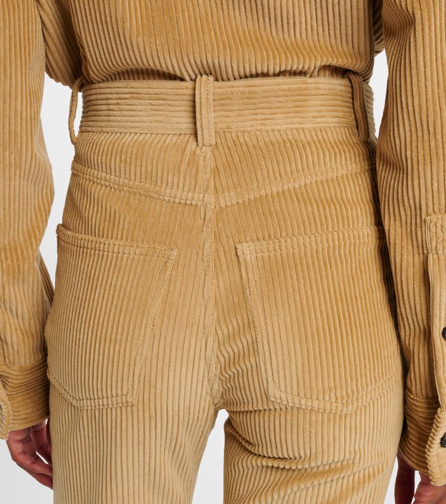 Bottega Veneta Womens Pale Oak Regular-fit Straight-leg Cotton-corduroy Trousers In Gold