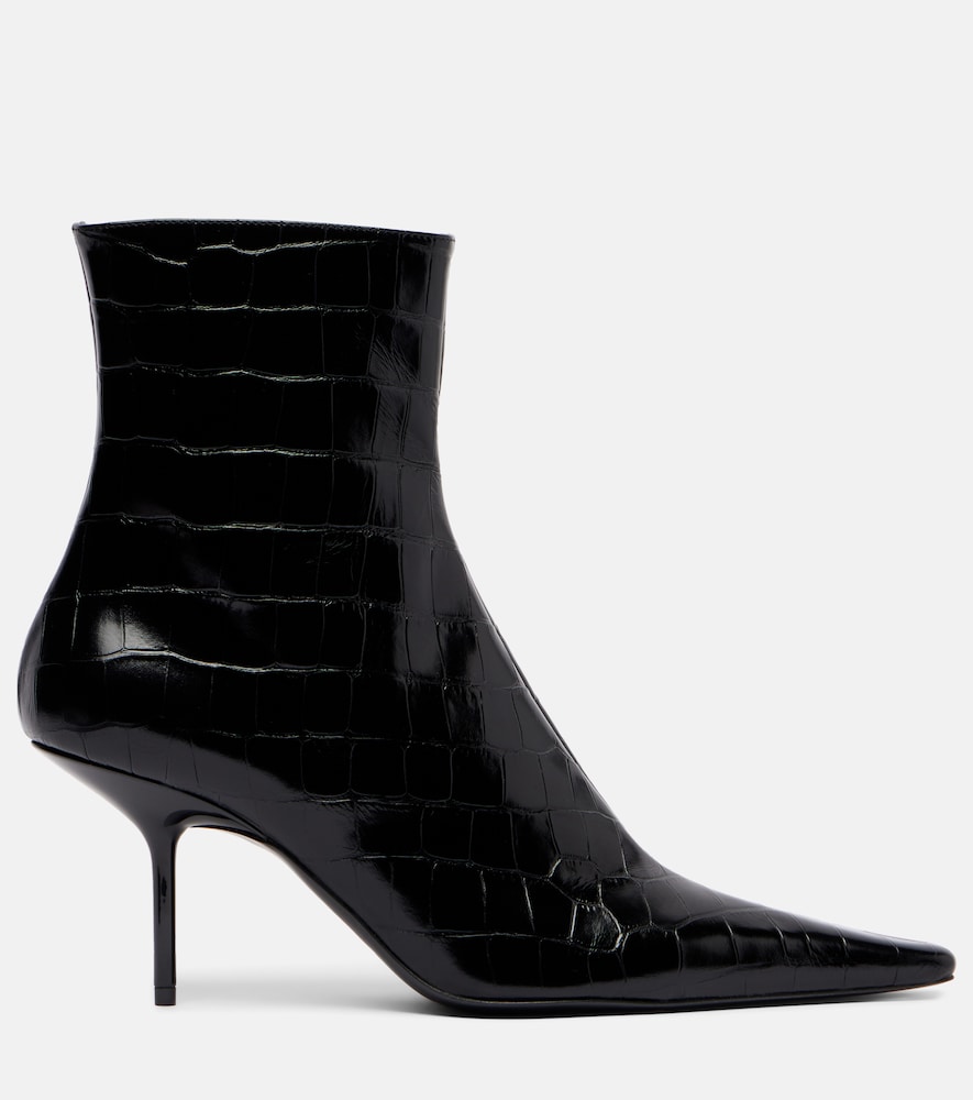  Victoria Beckham Victoria Beckham 75 Croc-effect Leather Ankle Boots 