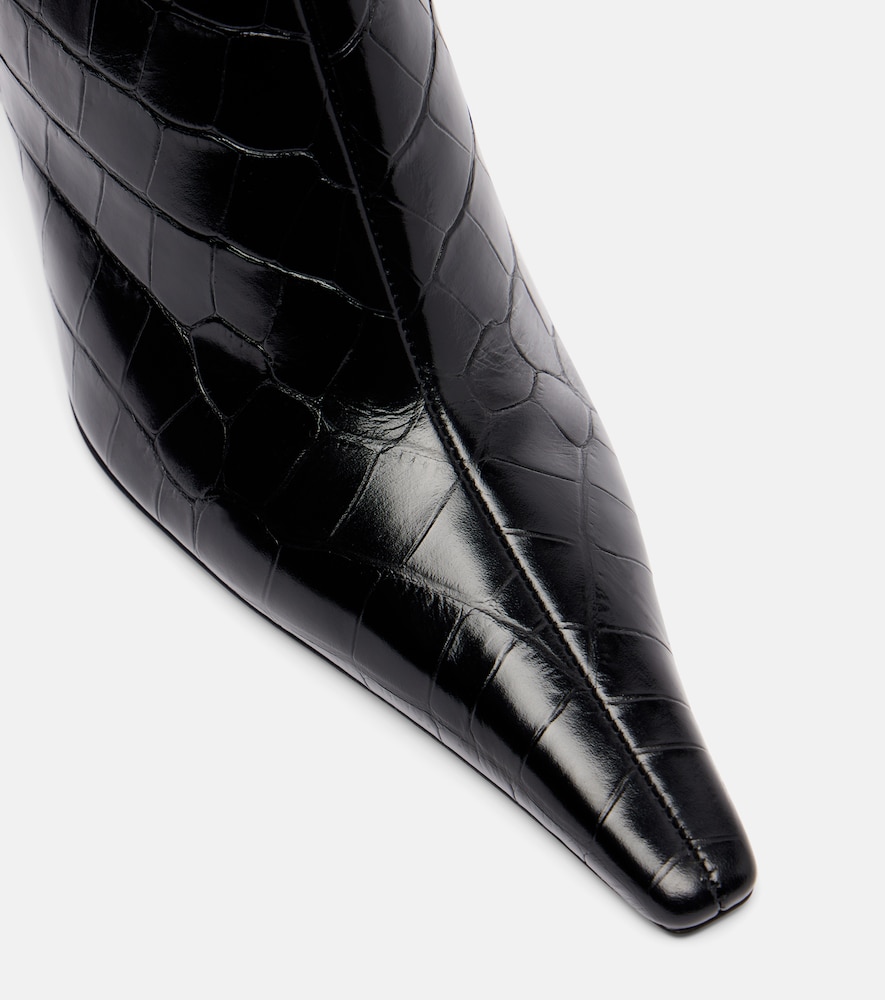  Victoria Beckham Victoria Beckham 75 Croc-effect Leather Ankle Boots 